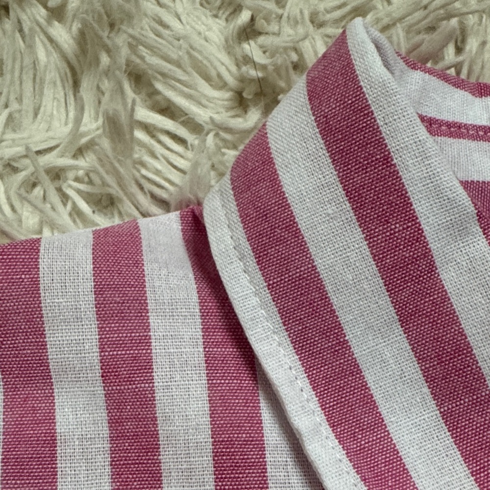 Boutique Striped Button-l Down Shirt 💗 Pink & White - Picture 10 of 16